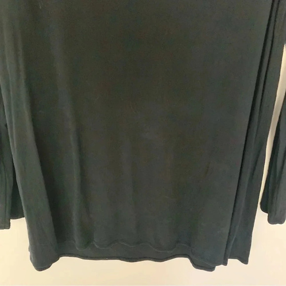 Eileen Fisher Silk Black  Long Sleeve Scoop Neck Tunic Top L - Picture 5 of 7
